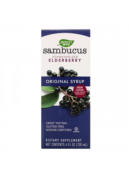 Nature's Way, Sambucus, Standardized Elderberry, Original Syrup, 4 fl oz (120 ml)