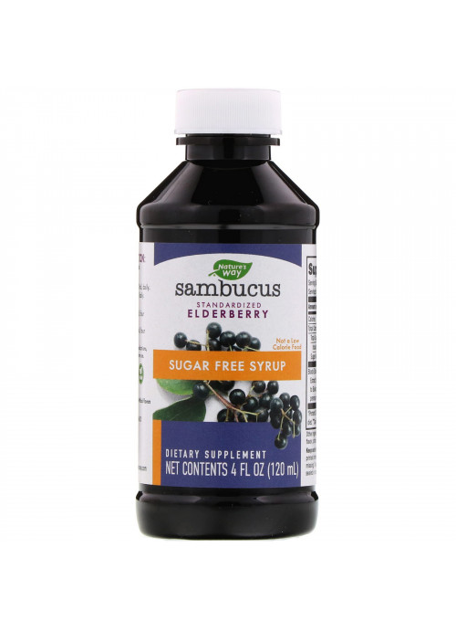 Nature's Way, Sambucus, Standardized Elderberry, Sugar-Free Syrup, 4 fl oz (120 ml)