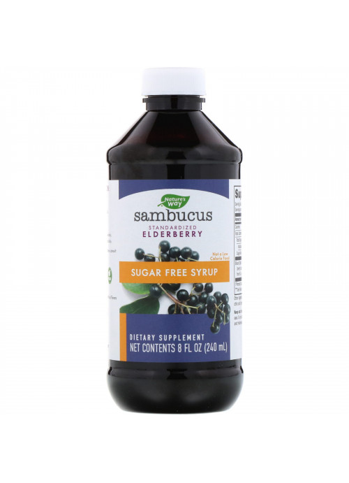 Nature's Way, Sambucus, Standardized Elderberry, Sugar-Free Syrup, 8 fl oz (240 ml)