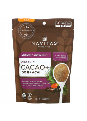 Navitas Organics, Antioxidant Blend, Organic Cacao + Goji + Acai, 8 oz (227 g)