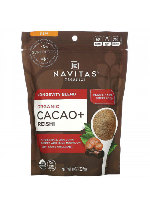 Navitas Organics, Longevity Blend, Organic Cacao + Reishi,  8 oz (227 g)