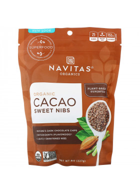 Navitas Organics, Organic Cacao Sweet Nibs, 8 oz (227 g)