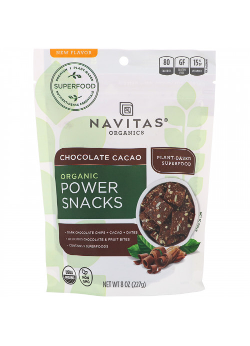 Navitas Organics, Power Snacks, Chocolate Cacao, 8 oz (227 g)