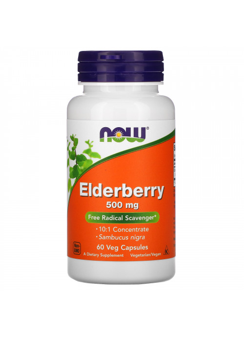 Now Foods, Elderberry, 500 mg, 60 Veg Capsules