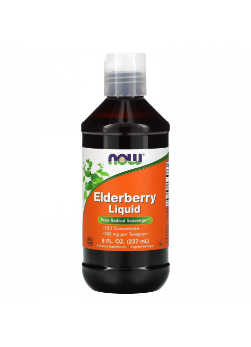 Now Foods, Elderberry Liquid, 500 mg, 8 fl oz (237 ml)