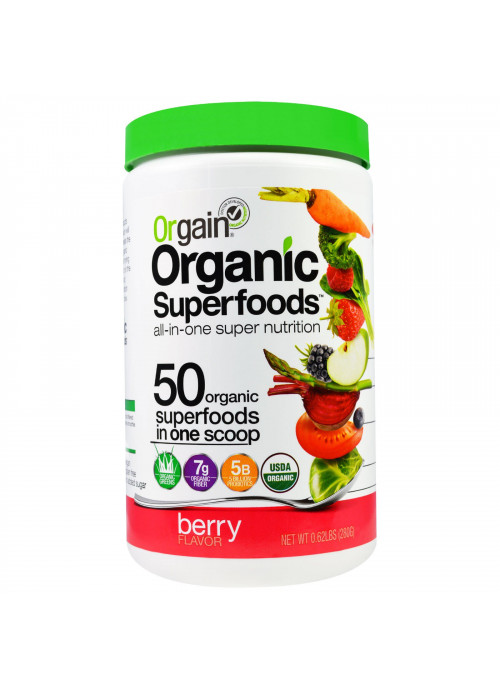 Orgain, Organic Superfoods, All-In-One Super Nutrition, Berry Flavor, 0.62 lbs (280 g)