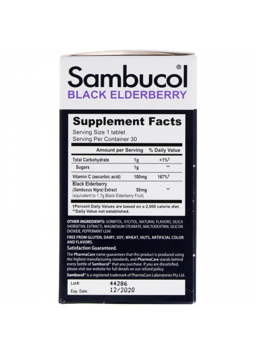 Sambucol, Black Elderberry, Original Formula, 30 Tablets Chewable