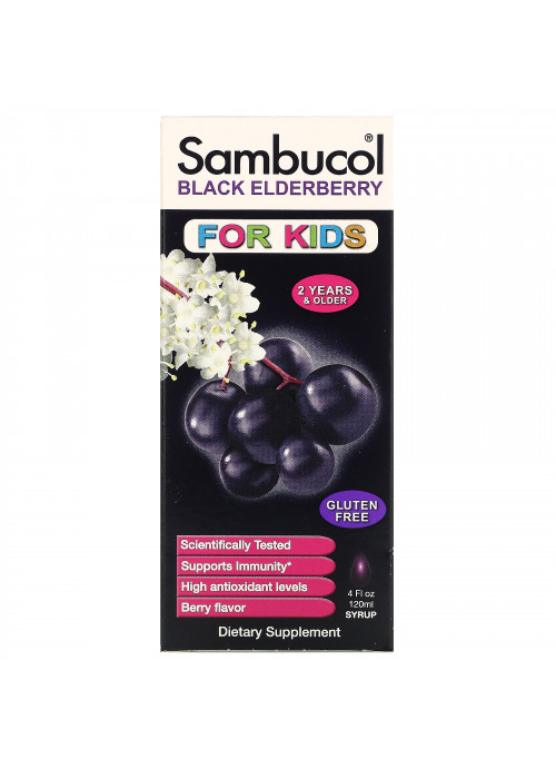 Sambucol, Black Elderberry Syrup, For Kids, Berry Flavor, 4 fl oz (120 ml)