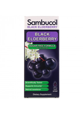 Sambucol, Black Elderberry Syrup, Sugar Free Formula, 4 fl oz (120 ml)