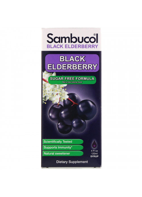 Sambucol, Black Elderberry Syrup, Sugar Free Formula, 4 fl oz (120 ml)