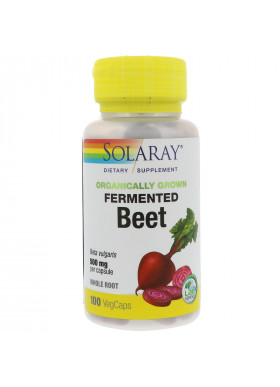 Solaray, Organically Grown Fermented Beet, 500 mg, 100 VegCaps