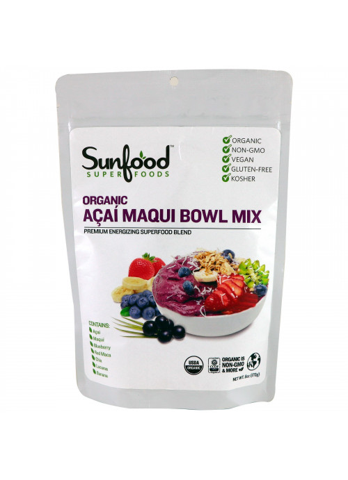 Sunfood, Organic Acai Maqui Bowl Mix, 6 oz (170 g)