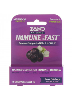 Zand, Immune Fast, Sweet Elderberry, 15 Chewable Tablets