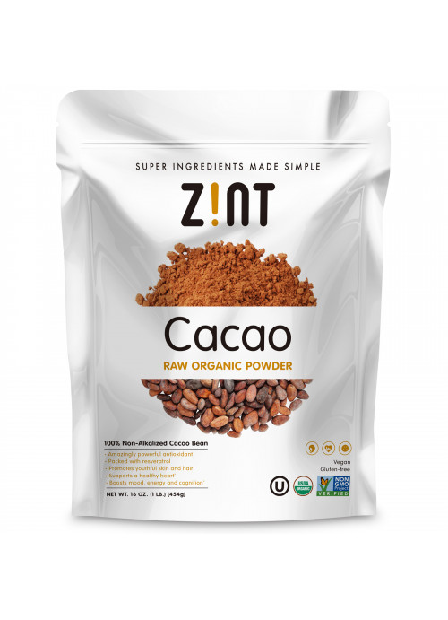 Zint, Raw Organic Cacao Powder, 16 oz (454 g)