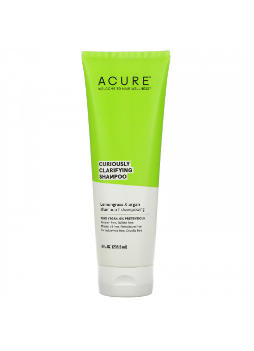 Acure, Curiously Clarifying Shampoo, Lemongrass & Argan, 8 fl oz (236.5 ml)