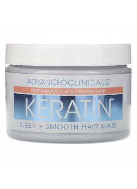 Advanced Clinicals, Keratin,  Sleek + Smooth Hair Mask,  12 oz (340 g)