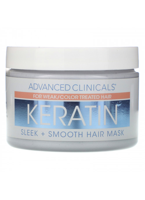 Advanced Clinicals, Keratin,  Sleek + Smooth Hair Mask,  12 oz (340 g)