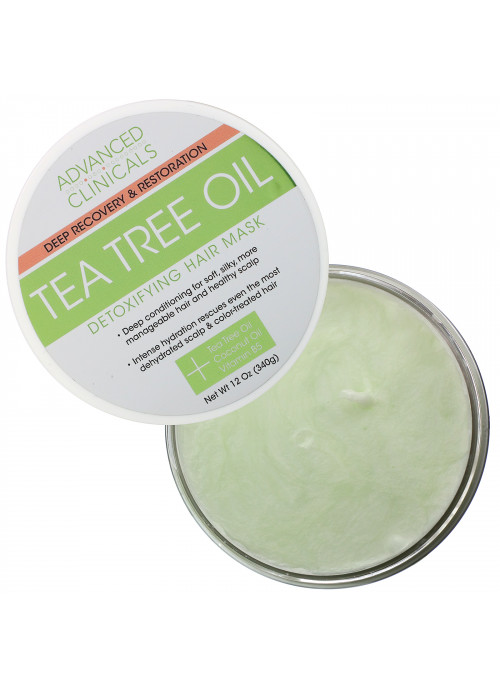 Advanced Clinicals, Tea Tree Oil, Detoxifying Hair Mask, 12 oz (340 g)