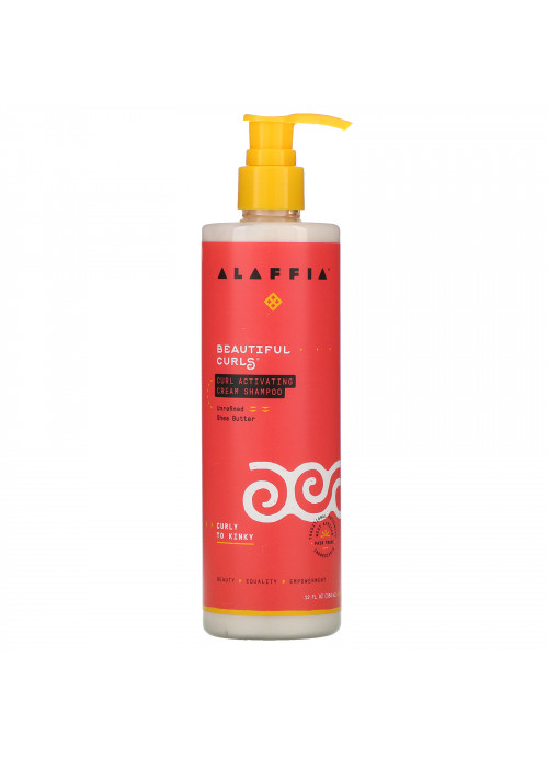 Alaffia, Beautiful Curls, Curl Activating Cream Shampoo, Curly to Kinky, Unrefined Shea Butter, 12 fl oz (354 ml)