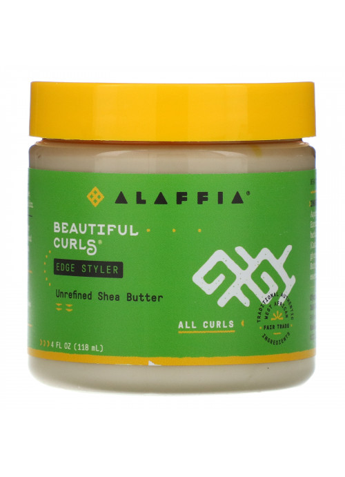 Alaffia, Beautiful Curls, Edge Styler, All Curls, Unrefined Shea Butter, 4 fl oz (118 ml)