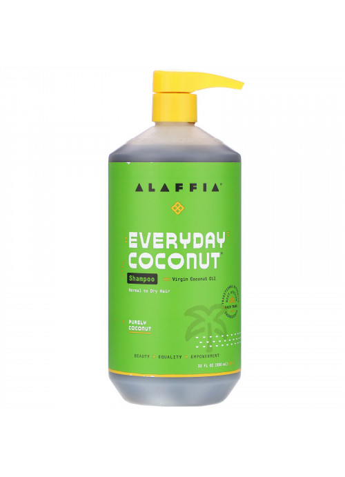 Alaffia, Everyday Coconut, Shampoo, Normal to Dry Hair, Purely Coconut, 32 fl oz (950 ml)
