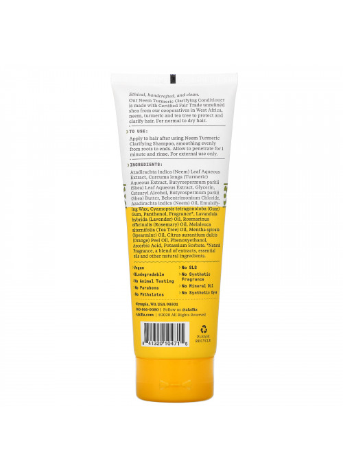 Alaffia, Neem Turmeric, Clarifying Conditioner, Natural Mint, 8 fl oz (236 ml)