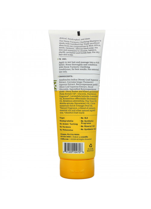 Alaffia, Neem Turmeric, Clarifying Shampoo, Natural Mint, 8 fl oz (236 ml)