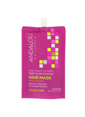Andalou Naturals, 1000 Roses Complex Deep Conditioning, Color Care, Hair Mask, 1.5 fl oz (44 ml)