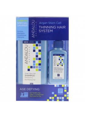 Andalou Naturals, Argan Stem Cell, Thinning Hair System, Age Defying, 3 Piece Kit