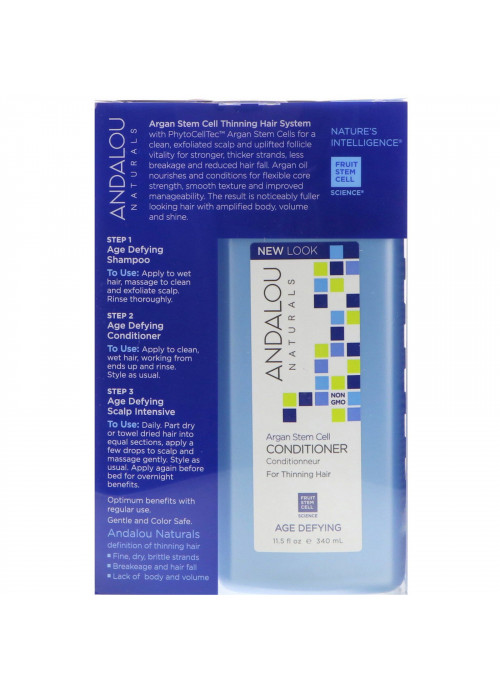 Andalou Naturals, Argan Stem Cell, Thinning Hair System, Age Defying, 3 Piece Kit