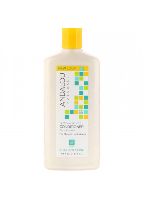 Andalou Naturals, Conditioner, Brilliant Shine, For Strength and Vitality, Sunflower & Citrus, 11.5 fl oz (340 ml)