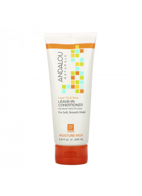 Andalou Naturals, Leave-In Conditioner, Argan Oil and Shea, 6.8 fl oz (200 ml)