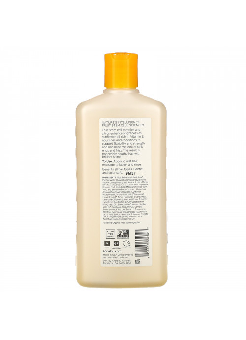 Andalou Naturals, Shampoo, Brilliant Shine, For Strength and Vitality, Sunflower & Citrus, 11.5  fl oz (340 ml)