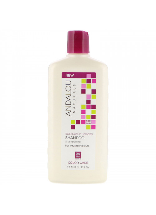 Andalou Naturals, Shampoo, Color Care, For Infused Moisture, 1000 Roses Complex, 11.5 fl oz (340 ml)
