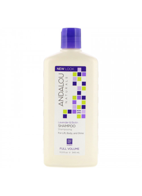 Andalou Naturals, Shampoo, Full Volume, For Lift, Body, and Shine, Lavender & Biotin, 11.5 fl oz (340 ml)