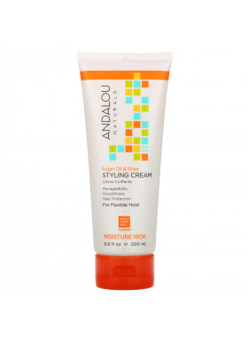 Andalou Naturals, Styling Cream, Argan Oil and Shea, Moisture Rich, 6.8 fl oz (200 ml)