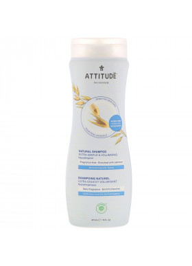 ATTITUDE, Natural Shampoo, Extra Gentle & Volumizing, Fragrance-Free, 16 fl oz (473 ml)