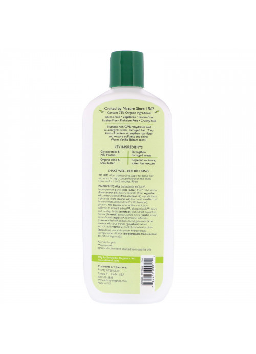 Aubrey Organics, GPB, Balancing Protein Conditioner, Normal Hair, Vanilla Balsam, 11 fl oz (325 ml)