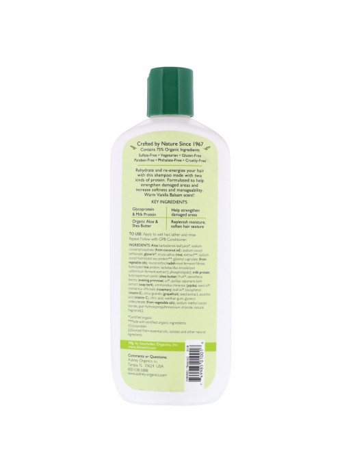 Aubrey Organics, GPB, Balancing Protein Shampoo, Normal Hair, Vanilla Balsam, 11 fl oz (325 ml)