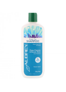 Aubrey Organics, Green Tea Shampoo, Deep-Cleanses & Boosts Shine, 11 fl oz (325 ml)