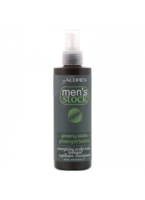 Aubrey Organics, Men's Stock, Energizing Scalp Tonic, Ginseng Biotin, 8 fl oz (237 ml)