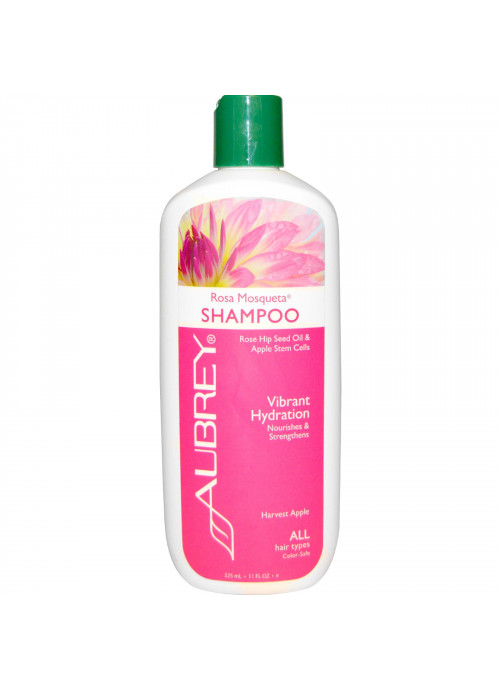 Aubrey Organics, Rosa Mosqueta Shampoo, Vibrant Hydration, All Hair Types, 11 fl oz (325 ml)