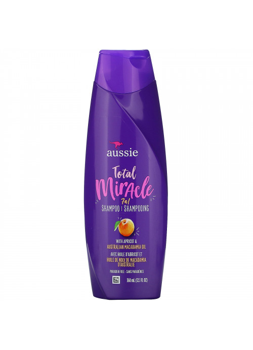 Aussie, Total Miracle, 7 n 1 Shampoo, Apricot & Australian Macadamia Oil, 12.1 fl oz (360 ml)