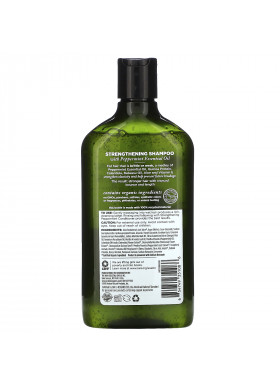 Avalon Organics, Shampoo, Strengthening, Peppermint, 11 fl oz (325 ml)