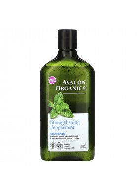 Avalon Organics, Shampoo, Strengthening, Peppermint, 11 fl oz (325 ml)