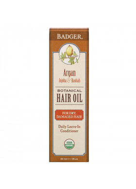 Badger Company, Botanical Hair Oil, Argan, Jojoba & Baobab, 2 fl oz (59.1 ml)