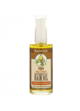 Badger Company, Botanical Hair Oil, Argan, Jojoba & Baobab, 2 fl oz (59.1 ml)