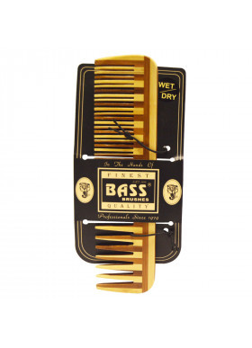 Bass Brushes, Large Wood Comb, Wide Tooth/ Fine Combination