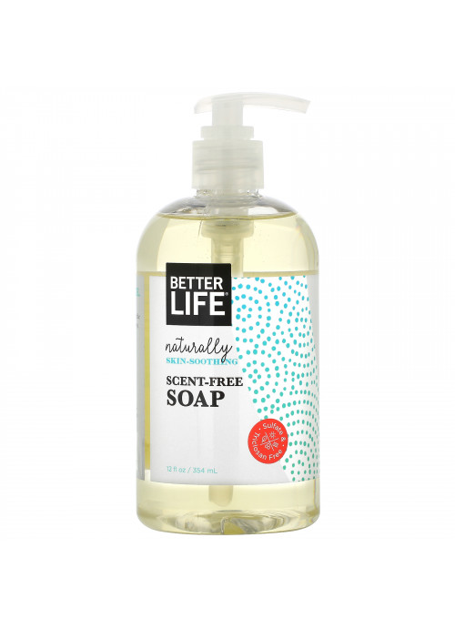 Better Life, Naturally Skin-Soothing Soap, Scent-Free, 12 fl oz (354 ml)