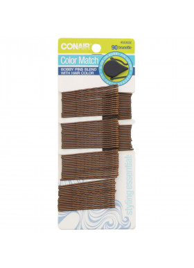 Conair, Color Match, Bobby Pins, Brunette, 90 Pieces
